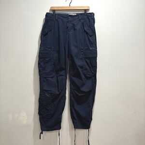 Vtg Abercrombie & Fitch Womens Cargo‎ Pants Paratrooper Baggy Y2K Military 31/12